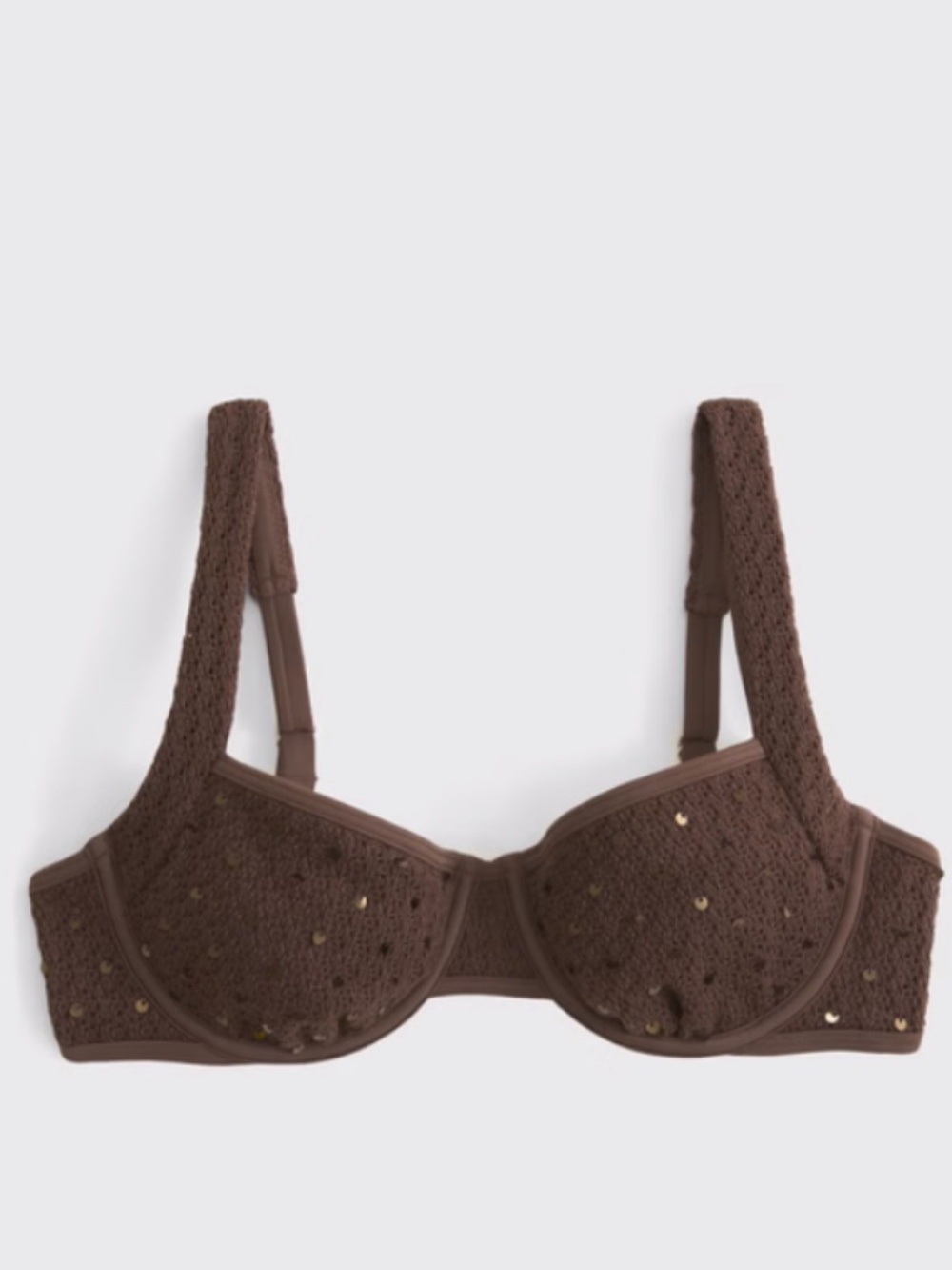 Abercrombie Crochet-Style Sequin Wide Strap Underwire Bikini Top